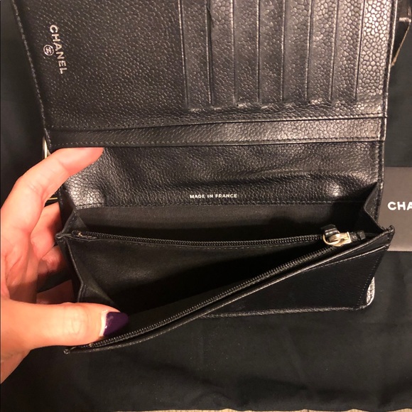 SOLD Chanel Black Quilted Caviar Leather Wallet - Picture 4 of 7